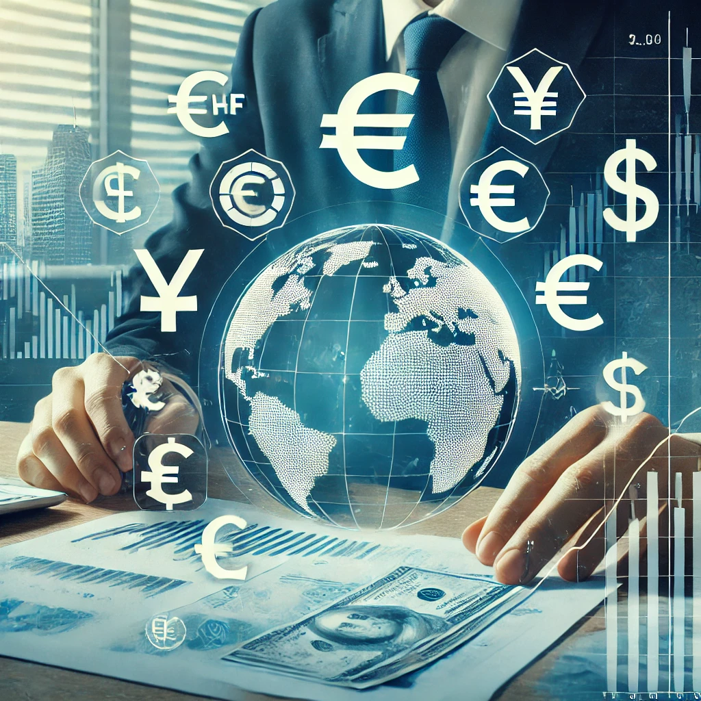financial translator working on graphs and financial documents